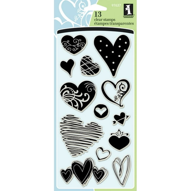 Inkadinkado Clear Stamps 4"X8"-Hearts