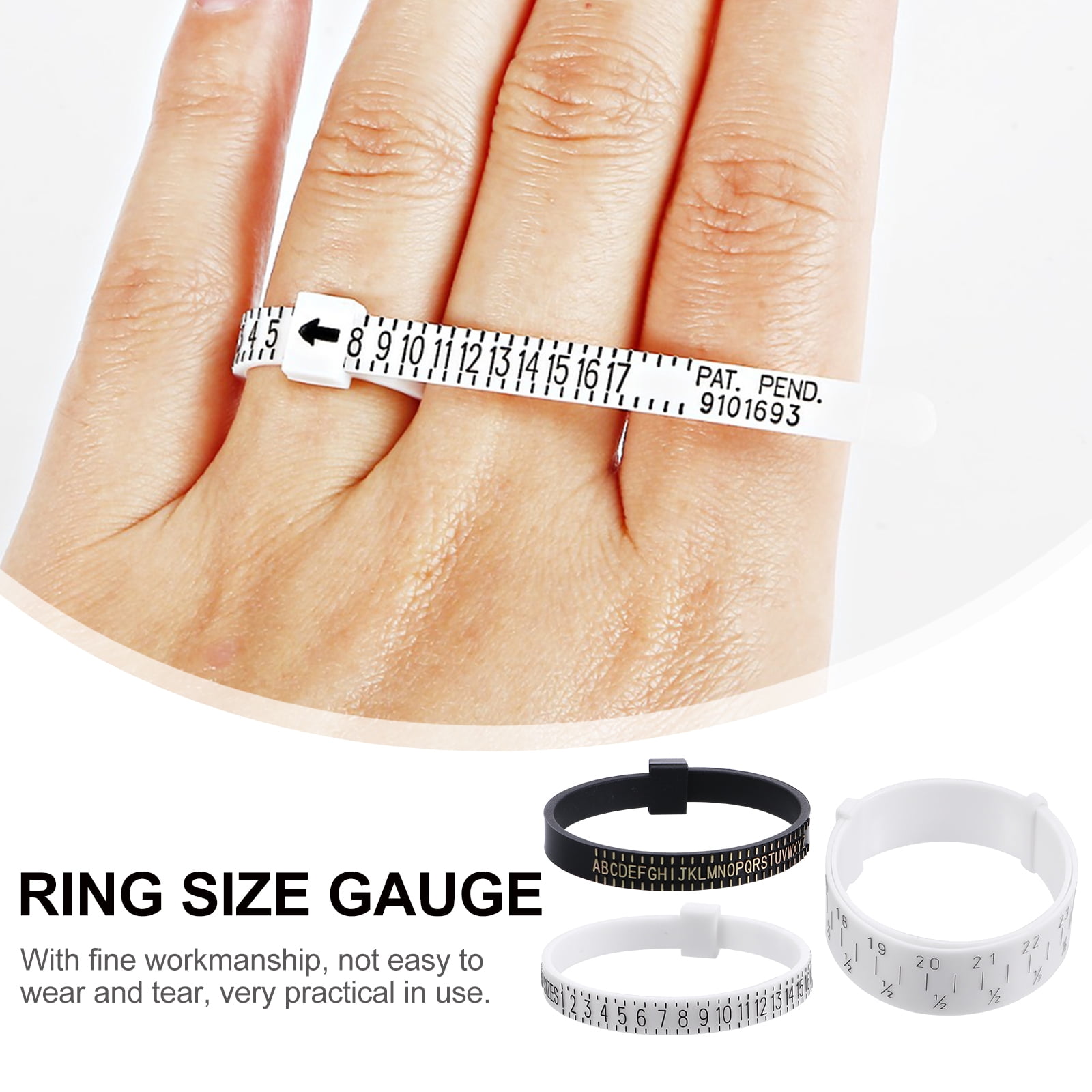 3 Pcs Jewelry Ring Size Measuring Tool Practical Ring Sizer Ring Measurer 