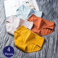 thumbnail image 2 of TrowBridge-bragas de algodón transpirables para mujer, ropa interior femenina con lazo, lencería cómoda, calzoncillos a rayas, 4 Uds./Set, 2 of 4