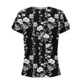 thumbnail image 5 of HAPIMO Women' Plus Size Casual Loose Flower Print Tops Summer Tops for Women Elegant Pleated Blouses Crew Neck Tees Fashion Clothes Flowy Dressy Tunic Multicolor XL, 5 of 6