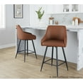 thumbnail image 2 of Hannah 26" Fixed-Height Counter Stool Set of 2 with Backs, Counter Height Chairs, Counter Height Stools Swivel, Swivel Counter Stools For Kitchen Island (Camel Faux Leather), 2 of 6
