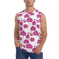 thumbnail image 2 of Lsque Orchids Flowers Print Men's Cotton Blend Sleeveless Muscle Shirts (S-3XL)- Moisture Wicking, Odor Protection, UPF 30+,Medium, 2 of 8