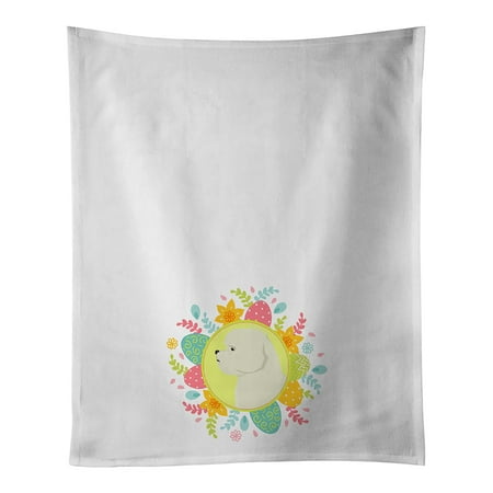 

Bichon Frise Easter White Kitchen Towel Set of 2 19 in x 28 in