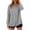 01-Gray, variant on Women's Button Down Collared Shirts Casual Long Sleeve Blouses Front Pleated Loose Curved Hem Tops for Daily Vacation Wear