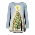 thumbnail image 4 of Fesfesfes Ugly Xmas Sweater Women's Christmas Print Loose Top Crew Neck Long Sleeves Under $10, 4 of 5