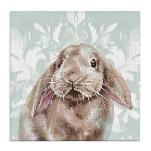 Stupell Industries Farmhouse Bunny with Floral Pattern Canvas Art, 17 x 17, by Courtney Morgenstern