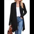 thumbnail image 3 of Cárdigan de Color Liso para Mujer, Suéter Abierto Frontal, , Informal, Estilo . Negro L, 3 of 10