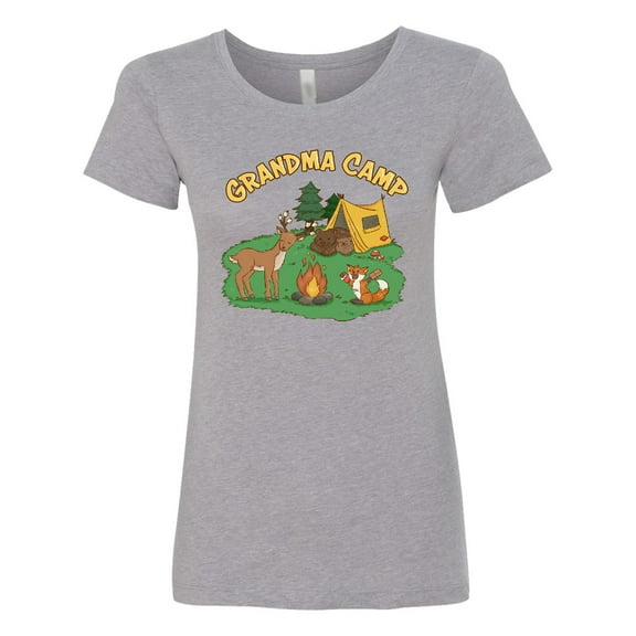 Inktastic Grandma Camp with Camping Animals Women's T-Shirt