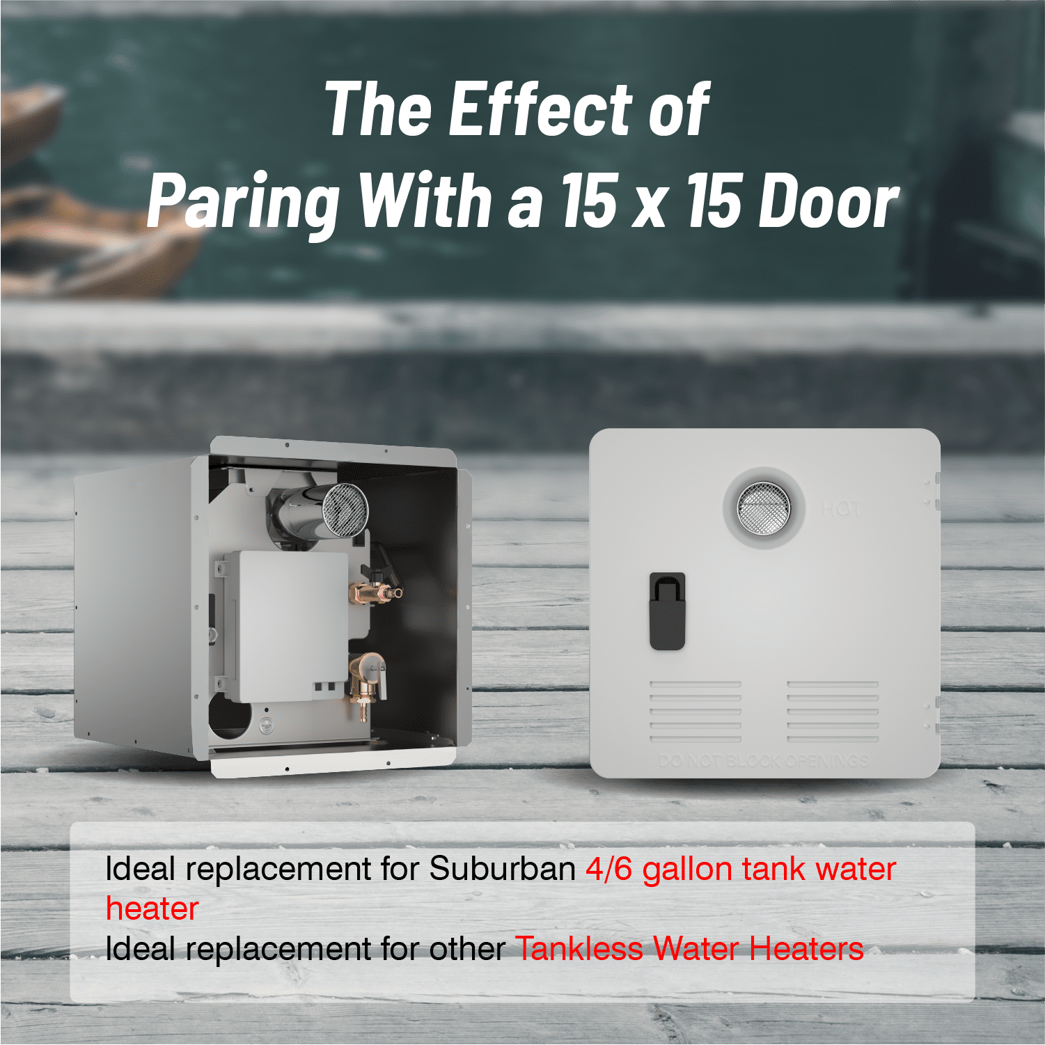 Ranein 15 x 15 Inches RV Water Heater White Door. ONLY Door kit for Ranein RV water heaters