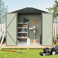 thumbnail image 2 of Devoko 6×8 ft.Patio Metal Shed, Lockable Garden Shed for Outdoor Backyard Patio Storage, 2 of 9