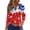 Navy #097, variant on 250th Anniversary USA Shirts for Women 3/4 Sleeve Tshirts Loose USA Flag Print Tops Independence Day Patriotic Pullover 4th of July Celebration Party V Neck 1776-2026 Blouses Royal Blue M