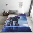 thumbnail image 5 of Honeii Astronauts Start Running Print Fleece Blanket - Throw Blanket for Bed, Sofa, Couch, Camping, and Travel , Microplush Ultra Soft Warm Blanket-80"x60", 5 of 7