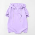thumbnail image 5 of IUYRTFE Women's Short Sleeve Hooded Sweatshirt Drawstring Casual Pullover Top with Pocket, 5 of 8