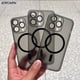thumbnail image 2 of Funda magnética de carga inalámbrica Magsafe, carcasa dura de PC, ultrafina, de lujo, transparente, mate, para iPhone 15, 14 Plus, 13, 12 Pro Max, 2 of 5