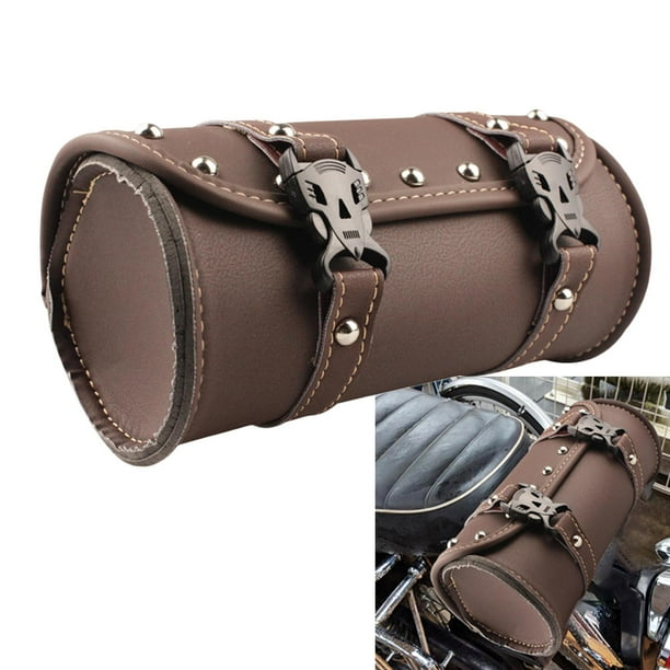Bolsa de cuero para herramientas de motocicleta Bolsas de sillin de marron Baoblaze Motocicleta Saddebags Walmart en linea