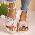 thumbnail image 5 of Clearance under 10 Clear Sandals for Women, Women's Fashion Casual Rhinestone Versatile Spring And Summer New Thick-Soled Round-Toed Breathable Sandals, 5 of 9