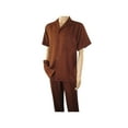 thumbnail image 6 of Men 2pc Walking Leisure Suit Short Sleeves By DREAMS 256-12 Solid Cognac, 6 of 7