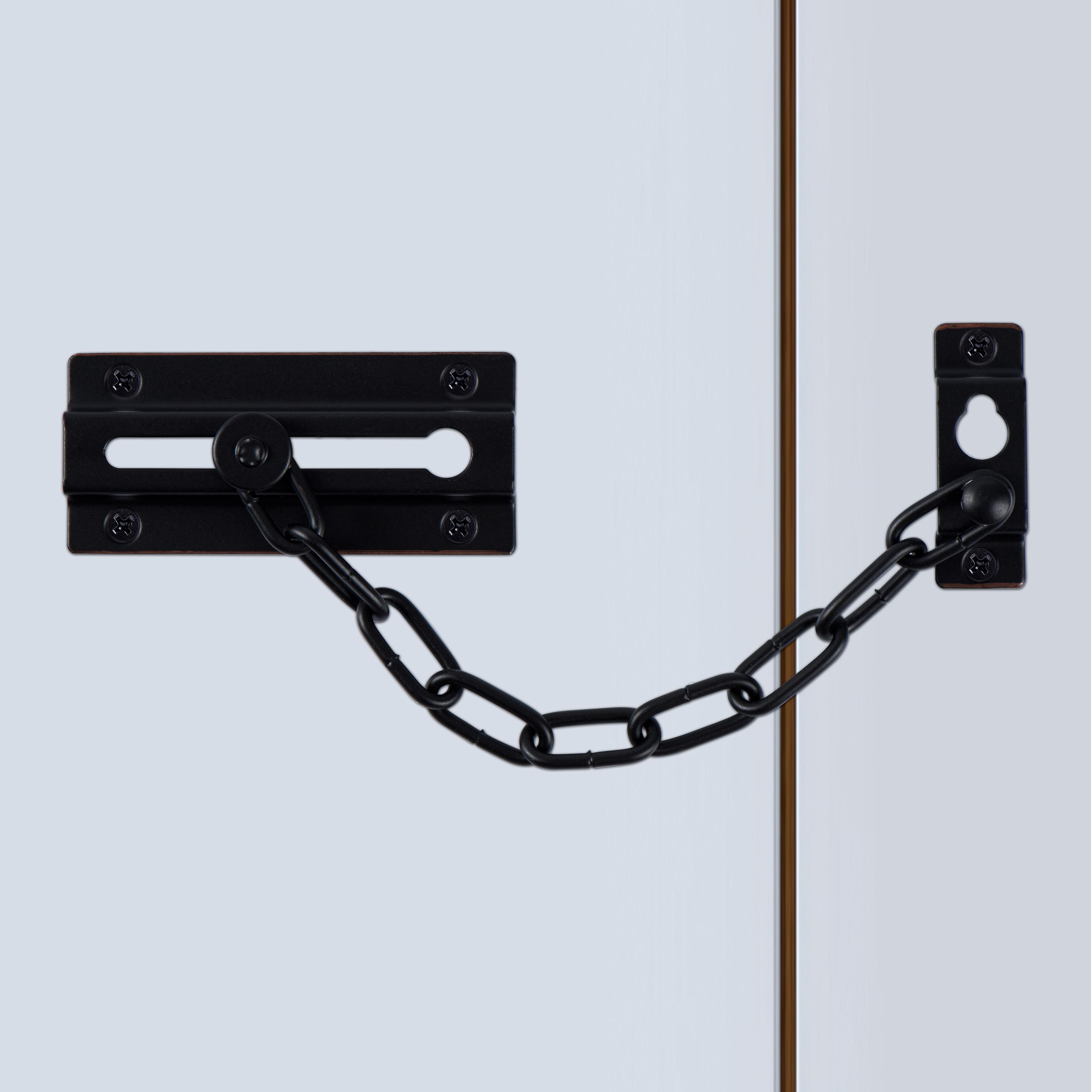 Hyper Tough 4-1/2 Inch Privacy Door Chain in Oil Rubbed Brass Finish with Mounting Hardware