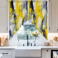 thumbnail image 4 of Yellow Gray Brush Swag Curtain Valance for Windows, Abstract Graffiti Window Treatments Short Swag Topper for Kitchen Windows Bathroom Bedroom, 36"x36", 4 of 8