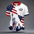 thumbnail image 2 of Telankuip 4th of July Polo Shirts for Men 250 Anniversary USA Patriotic Graphic Short Sleeve T Shirts Summer Breathable Comfy Stylish Button Collar Workout Leisure Polo Tops White XL, 2 of 3