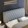 thumbnail image 4 of NANAHuang Artificial Leather Quilted Bed Head Cover Solid Color Head Cover Luxury Universal All-inclusive Dust-proof Bed Curved Back Cover, 4 of 5