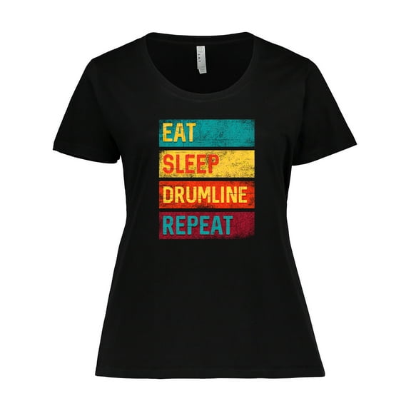Inktastic Marching Band Drummer Eat Sleep Drumline Repeat Women's Plus Size T-Shirt