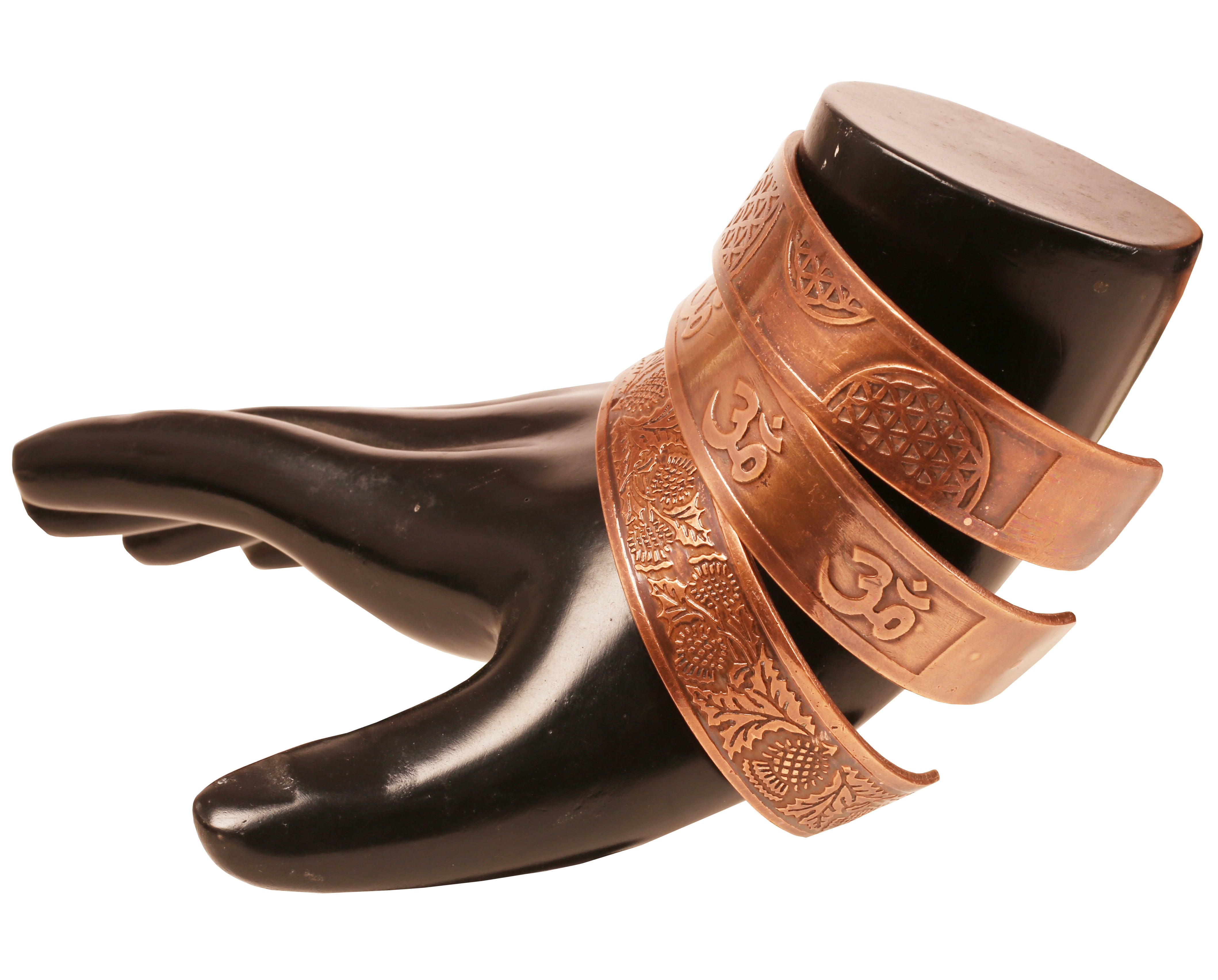 Sunsoul By Touchstone Indian Handcrafted Om Celtic Pattern Copper Jewelry 3 Bracelets In For All.