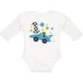 thumbnail image 3 of Inktastic Happy 1st Birthday Blue Racing Car Boys or Girls Long Sleeve Baby Bodysuit, 3 of 5