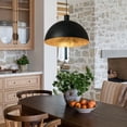 thumbnail image 7 of 20 Inch Large Black Chandelier Dome, Bold Matte Black and Gold Pendant Light with Luxe Glow, Hanging Fixture for Dining Room, Kitchen Island, or Foyer, 7 of 7