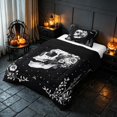 thumbnail image 2 of Homewish Sugar Skull Twin Comforter Sets, Celestial Stars Bedding Set, Black White, Black Reversible, 2 Pieces 1 Comforter and 1 Pillowcase, 2 of 5