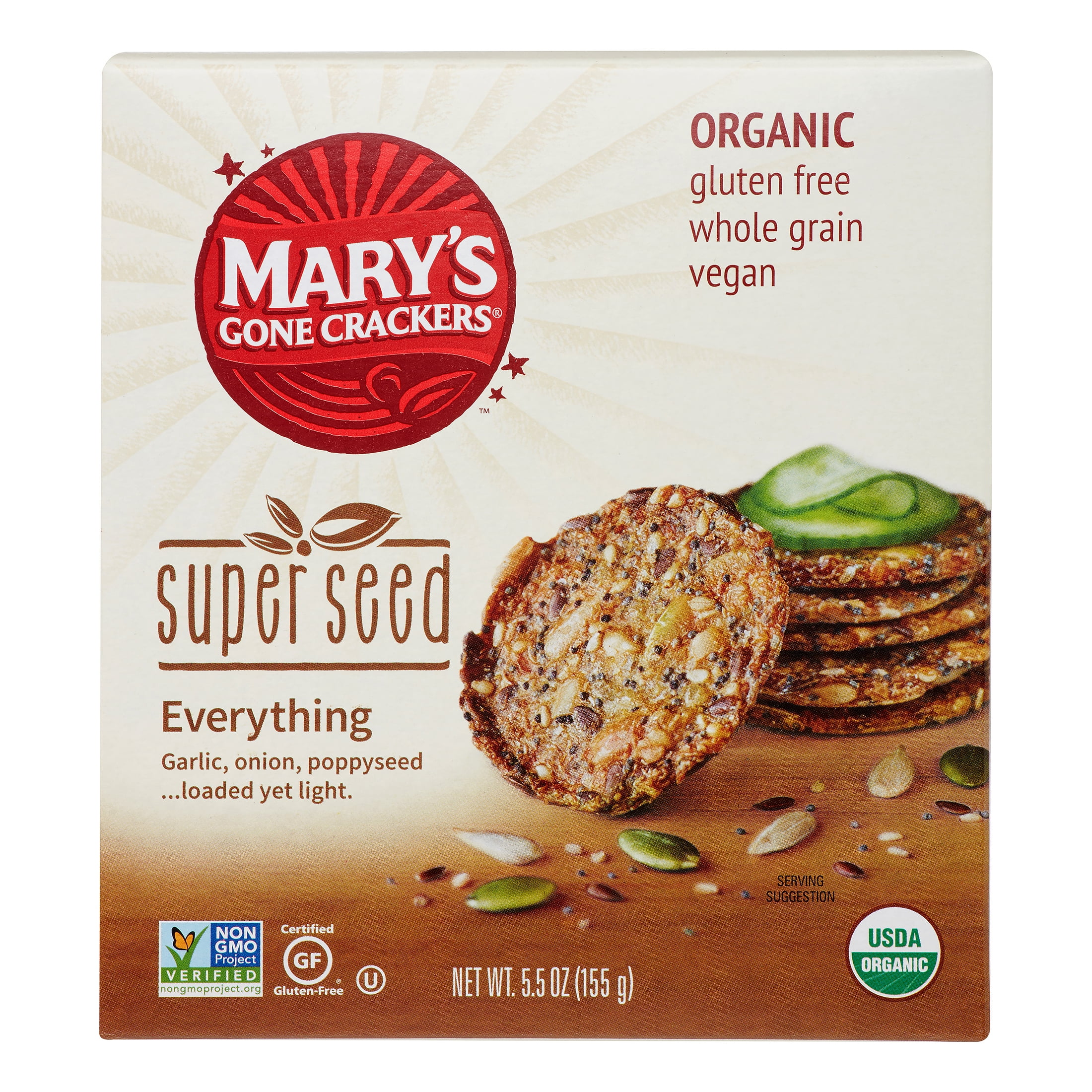 Mary's Gone Crackers Organic Seed Crackers, Everything, 5.5 Oz