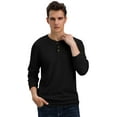 thumbnail image 2 of GIRUNS Men's Long Sleeve Waffle Henley Casual Henley T-shirts for Men, 2 of 5