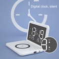 thumbnail image 4 of 15W Wireless Charging Clock, LED Mirror Electronic Makeup Mirror, Foldable Design for Nightstand, Temperature Calendar Pad, Fast Charging, 4 of 7