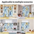 thumbnail image 5 of Blue Yellow Leaves Kitchen Curtains Window Panels, Spring Botanical Leaf Farmhouse Watercolor Insulated Window Treatment Curtain, Grommet Curtains for Bedroom/Living Room/Bathroom, 2 Piece 52"Wx45"L, 5 of 8