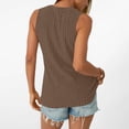 thumbnail image 5 of Qiopertar Women's Casual Sleeveless Round Neck Blouse Solid Color Tops Basic Comfy Streetwear Fashion T-Shirt, Brown XS, 5 of 7