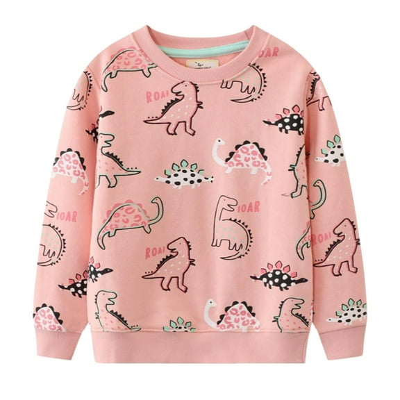 Zshosam Toddler Baby Girls Sweatshirts Casual Pullover Crewneck Winter Tops Clothes(Pink,5 Years)