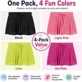 thumbnail image 4 of Btween Girls 4 Pack Mesh Athletic Butterfly Shorts – Lightweight Sports Shorts with Lining & Drawstring Waistband for Active Kids, 4 of 7
