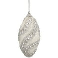thumbnail image 3 of Northlight 4ct Shatterproof Beaded  Christmas Finial Ornament Set 4.5" - White/Silver, 3 of 4