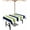 Navy Blue Grass Green, variant on Outdoor Tablecloth with Umbrella Hole and Zipper Navy Blue Green Stripes Tablecloths 60x84 Waterproof Outside Table Cloths Contrast Striped Patio Table Cloth Cover for Outdoor Tables Garden