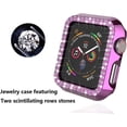thumbnail image 2 of KOMI Bling Case Compatible For Apple Watch 38mm 40mm 42mm 44mm, Crystal Diamond Apple Watch Protector Case Slim PC Anti-Scratch Bumper Frame Protective Cover For iWatch Series SE/6/5/4/3/2/1 Purple, 2 of 5