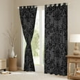 thumbnail image 3 of Manfei Black Damask Print Blackout Curtains Set of 2 (52x84 Each), Gothic Romantic Rose Window Curtains, Bohemian Mandala Western Curtains and Drapes, Curtains Blackout Bedroom Decor, 3 of 6
