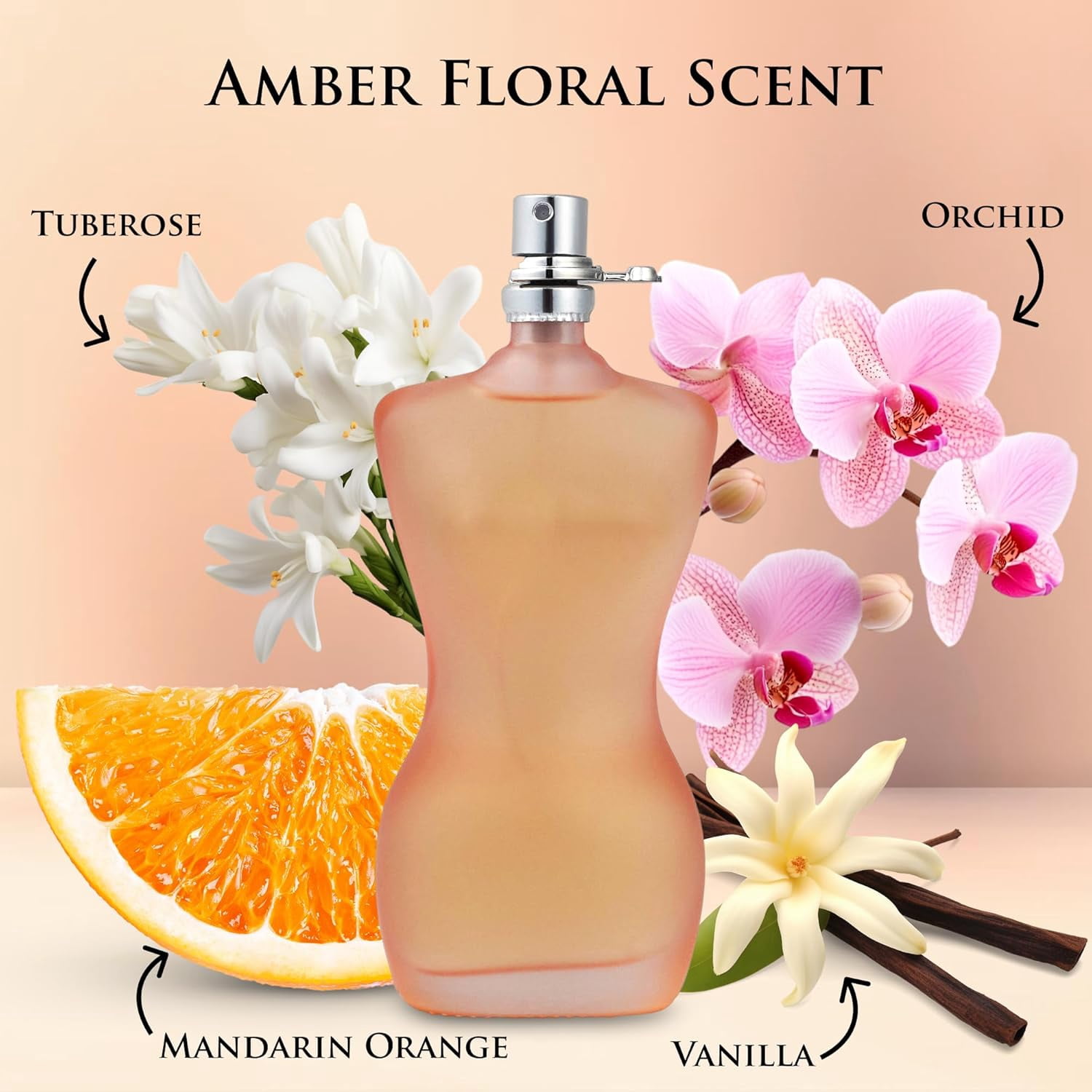 Miss J Perfume for Women, Amber Floral Fragrance with Rose & Vanilla, 100ml Eau de Parfum Spray