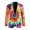 Colorful Tie-Dye Patterns, variant on Union Jack Flag Print Polyester Men's One-Button Twill Blazer with Slim, Lightweight Slim Fit Men's Fashion Casual Suit Tops for Prom