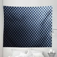 thumbnail image 1 of Dark Blue Tapestry, Diagonal Checkered Pattern Halftone Technology Inspired Modern Futuristic, Fabric Wall Hanging Decor for Bedroom Living Room Dorm, 5 Sizes, Dark Blue White, by Ambesonne, 1 of 1