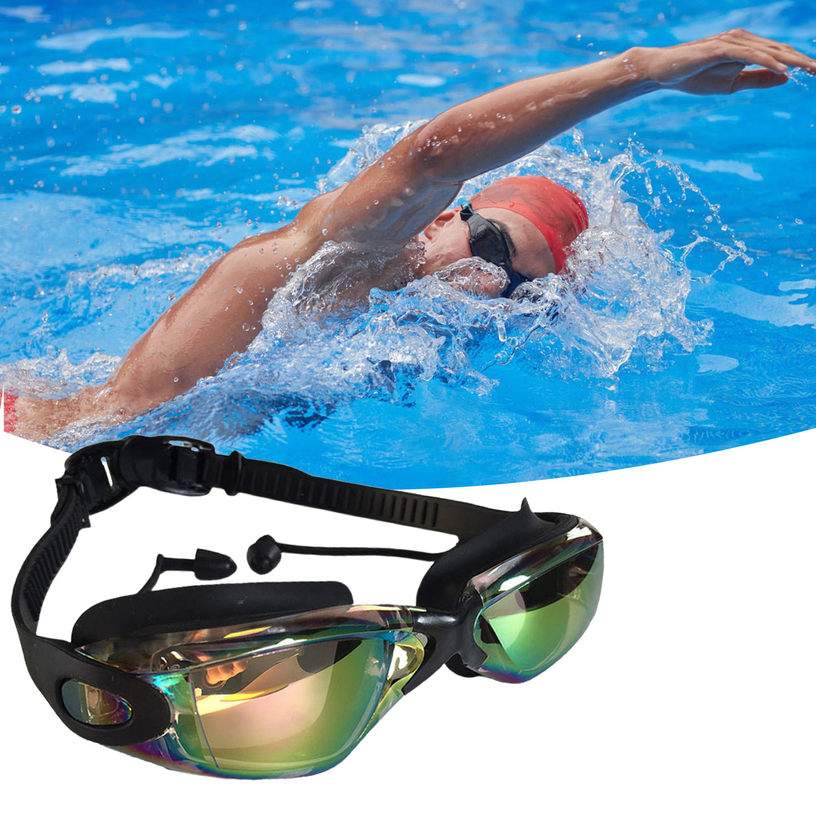 Yirtree Swim Goggles - Swimming Goggles Anti Fog No Leaking For Adult Women  Men-resistant Plating Practical Swimming Glasses for Swimming Pool