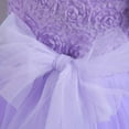 thumbnail image 4 of Zpanxa Toddler Girls Princess Dress, Little Girls Party Wedding Dress, Bow Tie Lace Flowers Mesh Dress, Kids Pageant Flower Girl Short Sleeve Dress, Birthday Gifts for Girls Purple (11-12 Years), 4 of 8