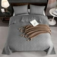 thumbnail image 3 of Wonderful Bedding Solid Washed Cotton 3-Piece Quilt Set, 3 of 6