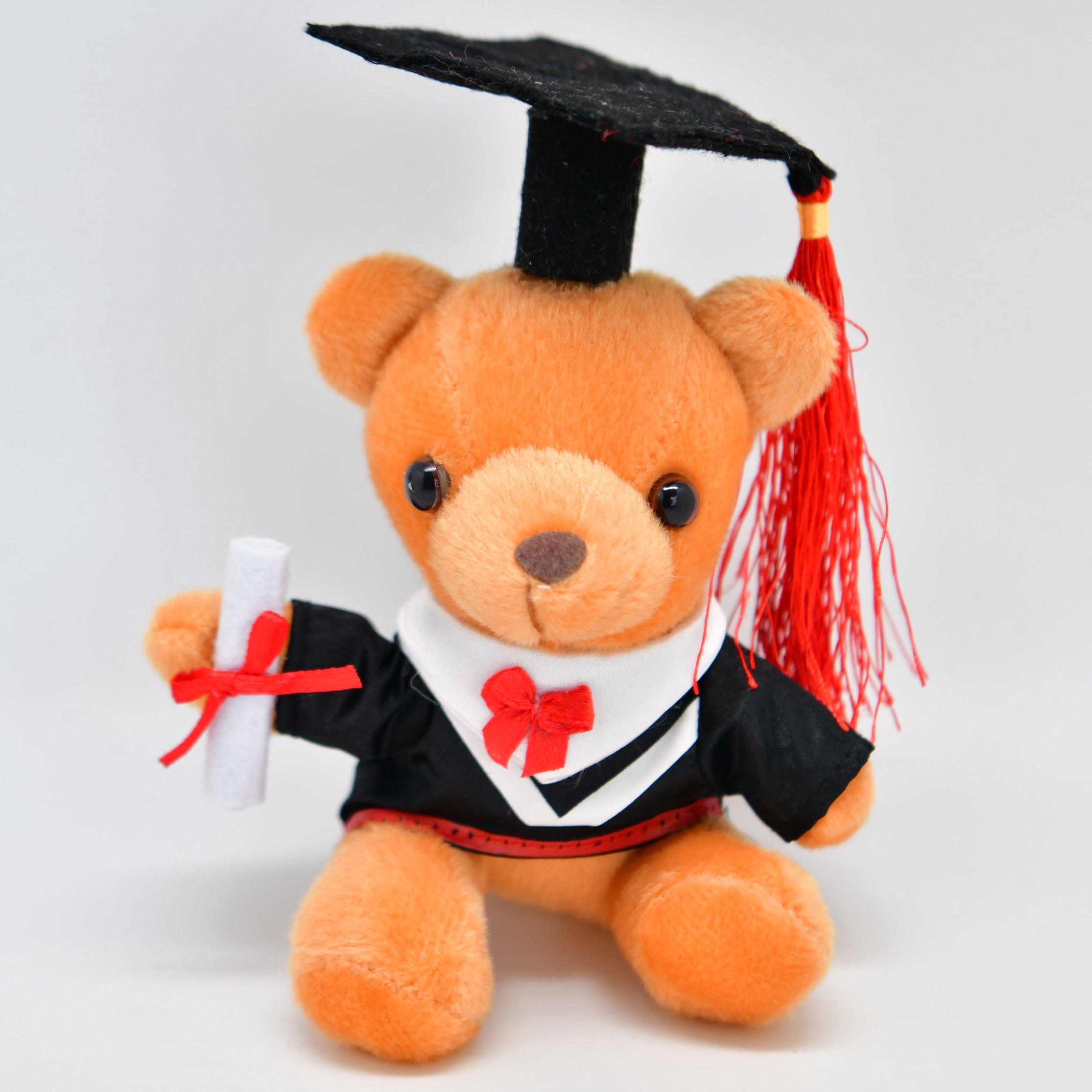 (12 Pack) Graduation Teddy Bears Stuffed Animal 5.5 Inches Plush Bear in Cap Mixed Color DIY 2023 Graduation Present Graduation Ceremony Party Decoration School Gifts Osos De Graduacion