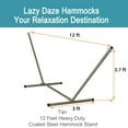 thumbnail image 2 of 12 Feet Hammock Stand Heavy Duty Coated Steel Tube Frame with Hooks and Chains 300 lbs Capacity Tan, 2 of 9