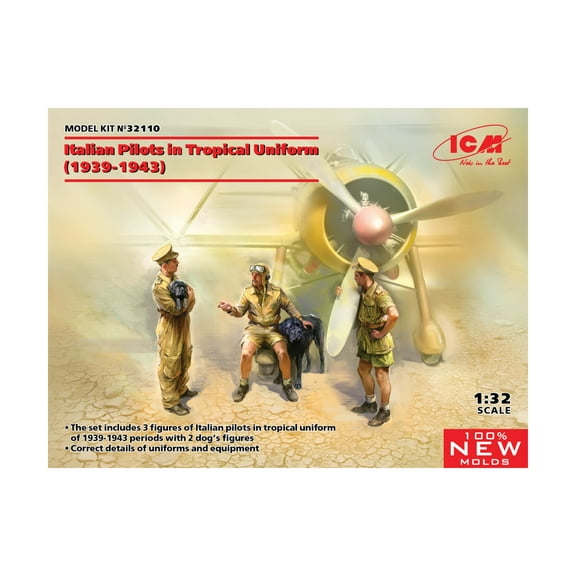ICM Italian Pilots in Tropical Uniform (32mm) New